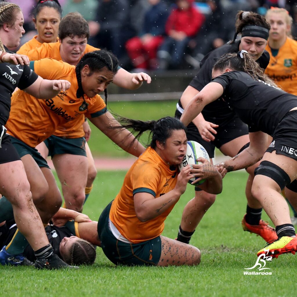 Wallaroos battling New Zealand in their Pacific Four Series match 